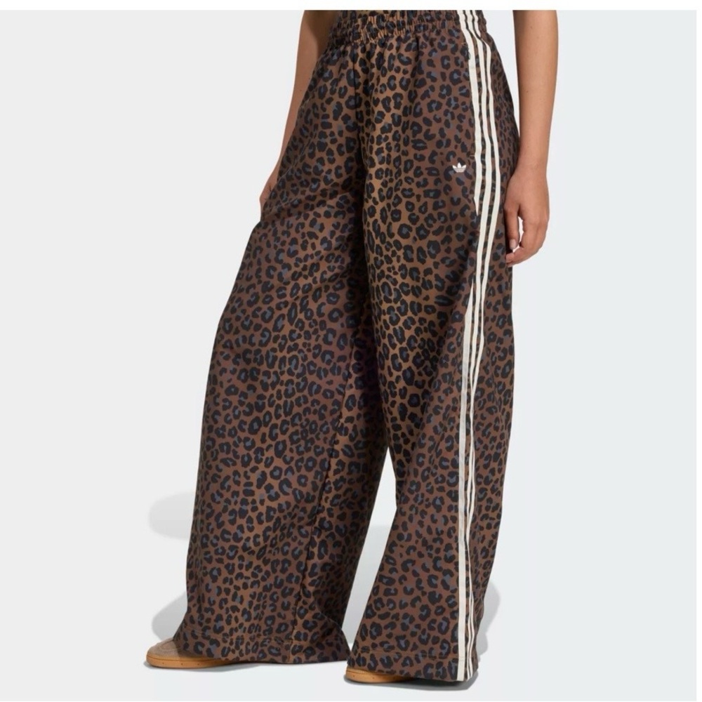 adidas Brown Leopard Wide-Leg Pants